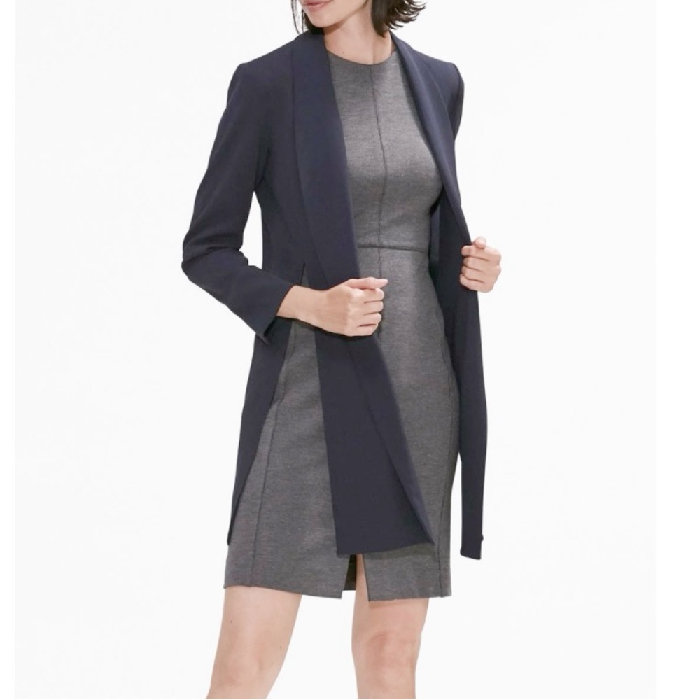 M.M.LaFleur Long Slits On Side Blazer Navy blue Size Large